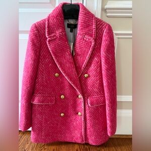 J. Crew Vibrant Pink Double-Breasted coat